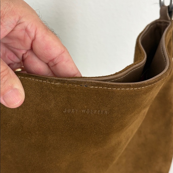 Joey Wolffer Suede Hobo Shoulder bag with Pewter and Stone inlay. - Picture 11 of 12